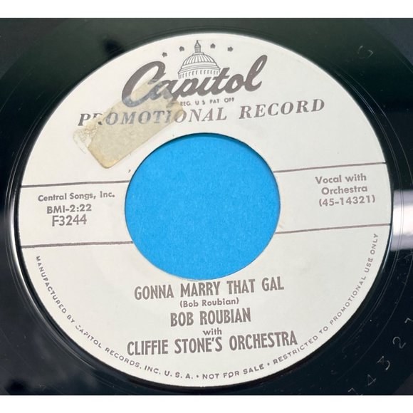 Cliffie Stone with Bob Roubian Here Comes the Train 45 Rockabilly Country Promo - Picture 2 of 4